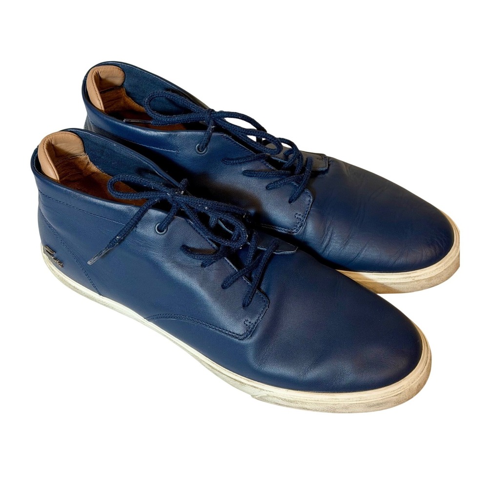 Lacoste Espere Chukka 317 1 Ankle Boots Sneaker Mens 13 Blue Leather Lace Up